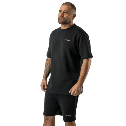 SQUARES T-shirt black T-shirt boasts a relaxed fit, ideal for comfortable wear, front side