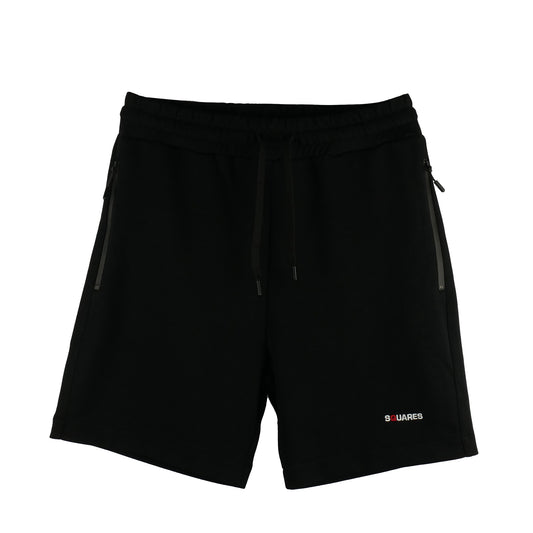 SQUARES SHORT BLACK WITH ZIPS is crafted with the highest quality materials, providing a soft and comfortable fit, front side