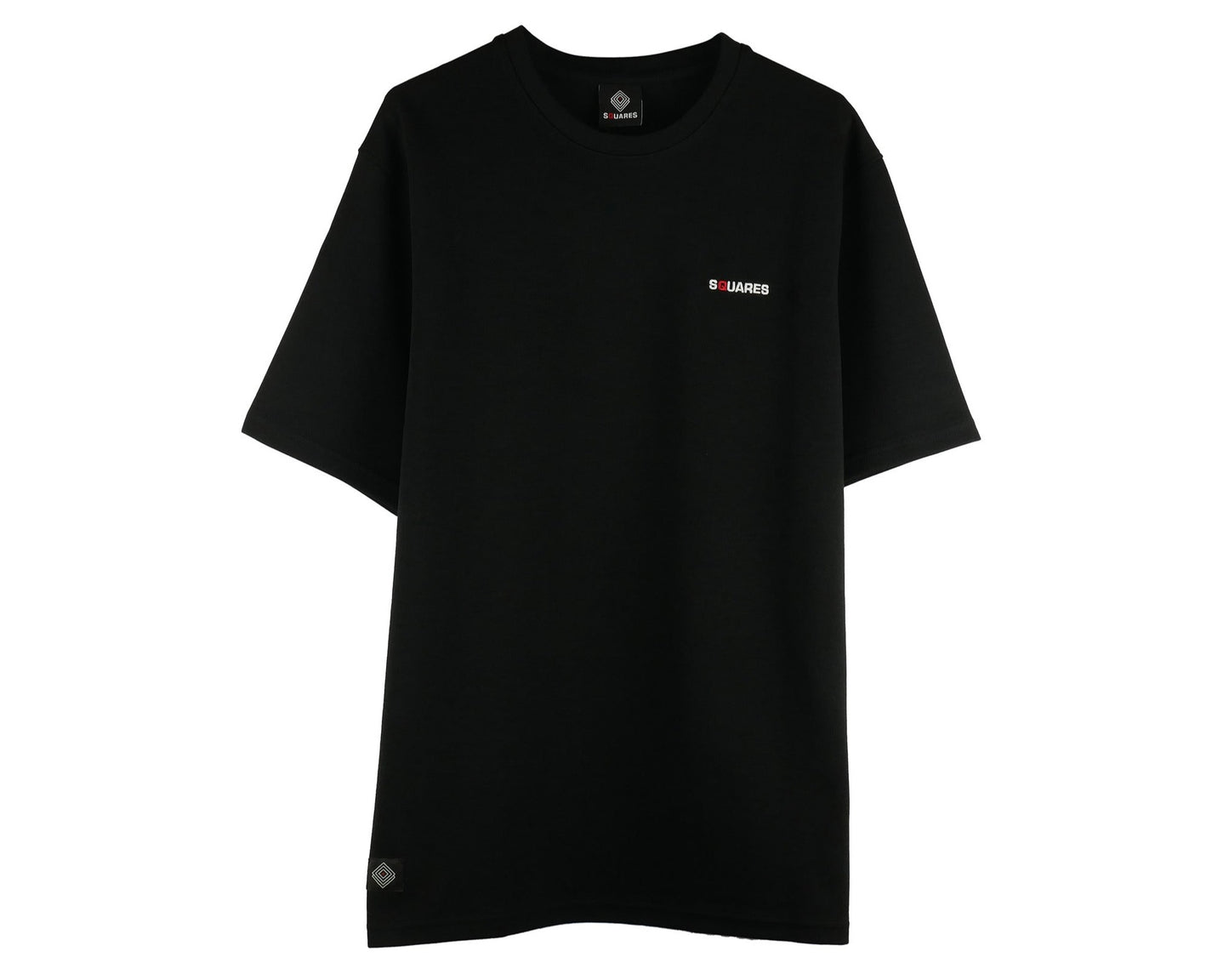 SQUARES T-shirt black T-shirt boasts a relaxed fit, ideal for comfortable wear, front side