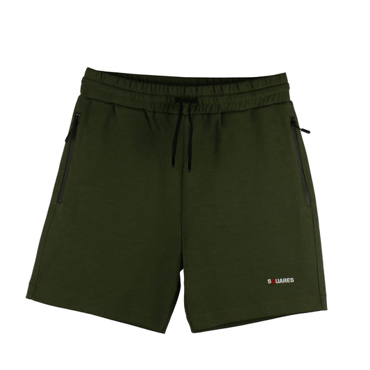  SQUARES SHORT KHAKI GREEN - designed with 100% genuine materials and expert craftsmanship, featuring convenient zippers for easy wear, front side