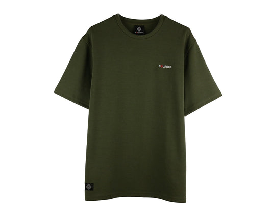 SQUARES khaki green t-shirt boasts a relaxed fit for ultimate comfort, front side