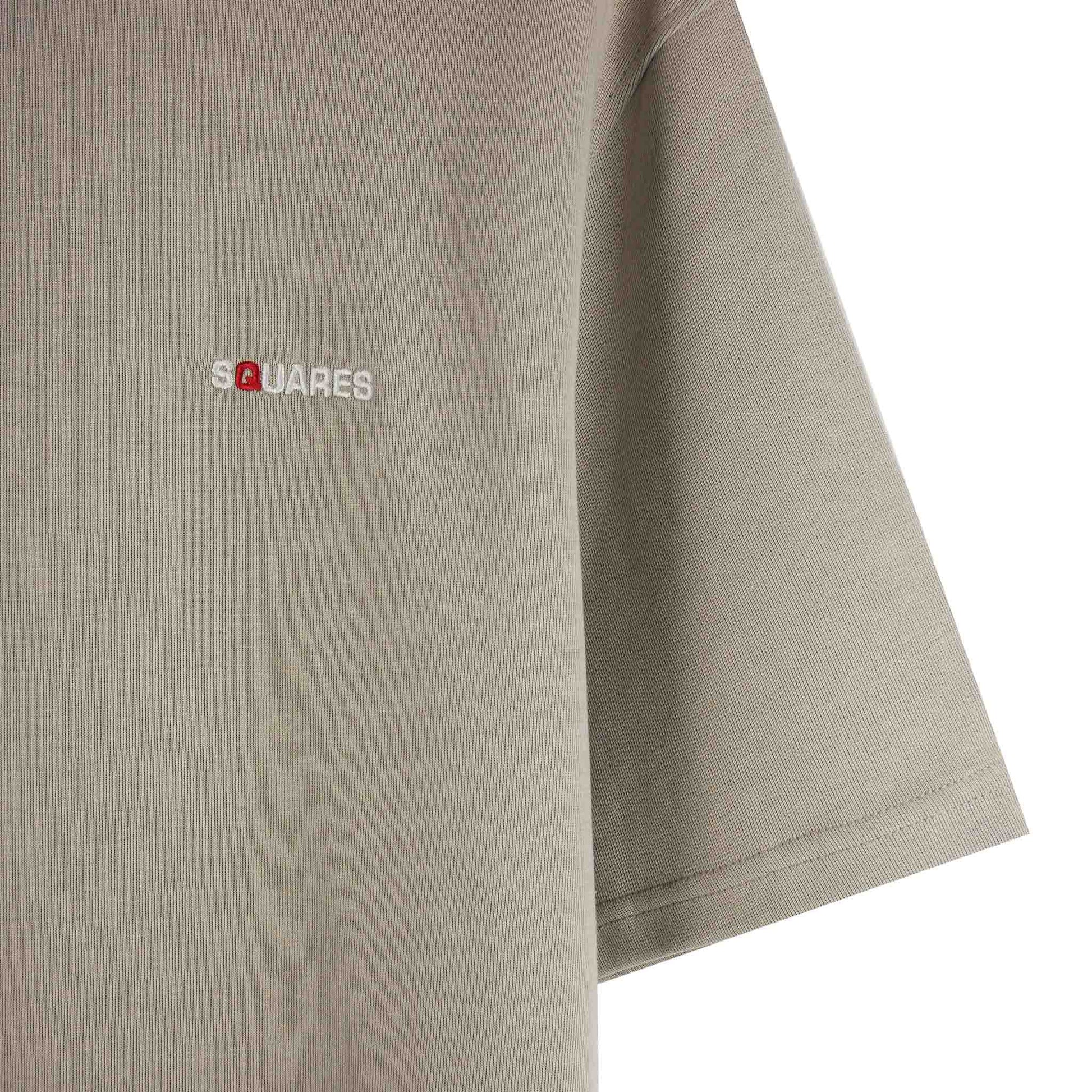 SQUARES T-SHIRT WASHED GRAY, designed for a relaxed fit, front side close-up artwork